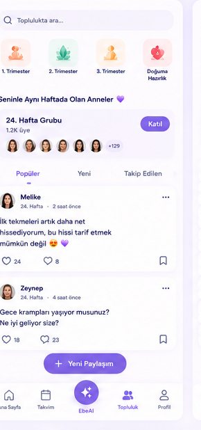 EbeAI topluluk ekranı